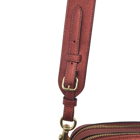 Coach Jes Crossbody 20 Metallic Clay TSITP Red Camera Bag Purse Fall Holiday - Picture 15 of 15